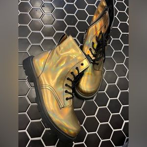 Gold raves festival booties